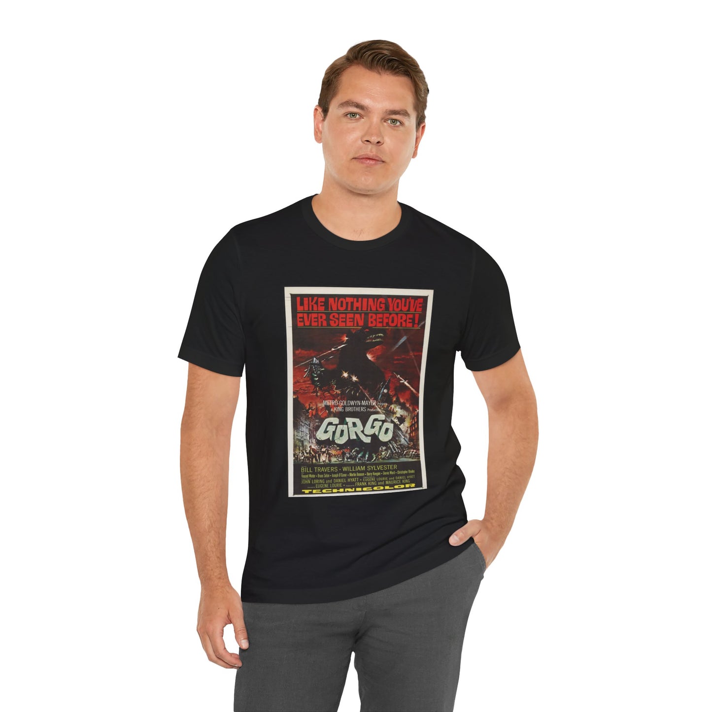 Vintage 'Gorgo' Movie Poster Men's T-Shirt - Retro Cinema Wear