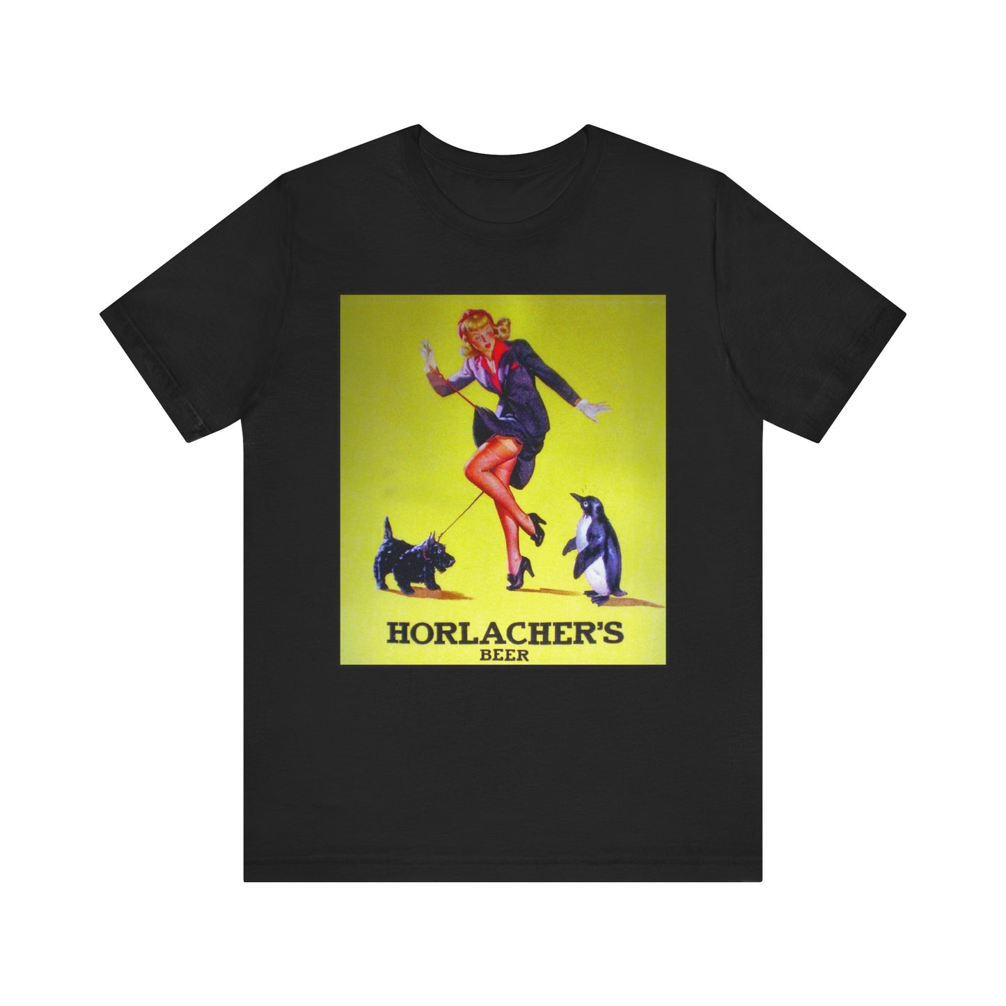 Vintage Horlacher's Beer Men's T-Shirt - Classic Brewery Ad