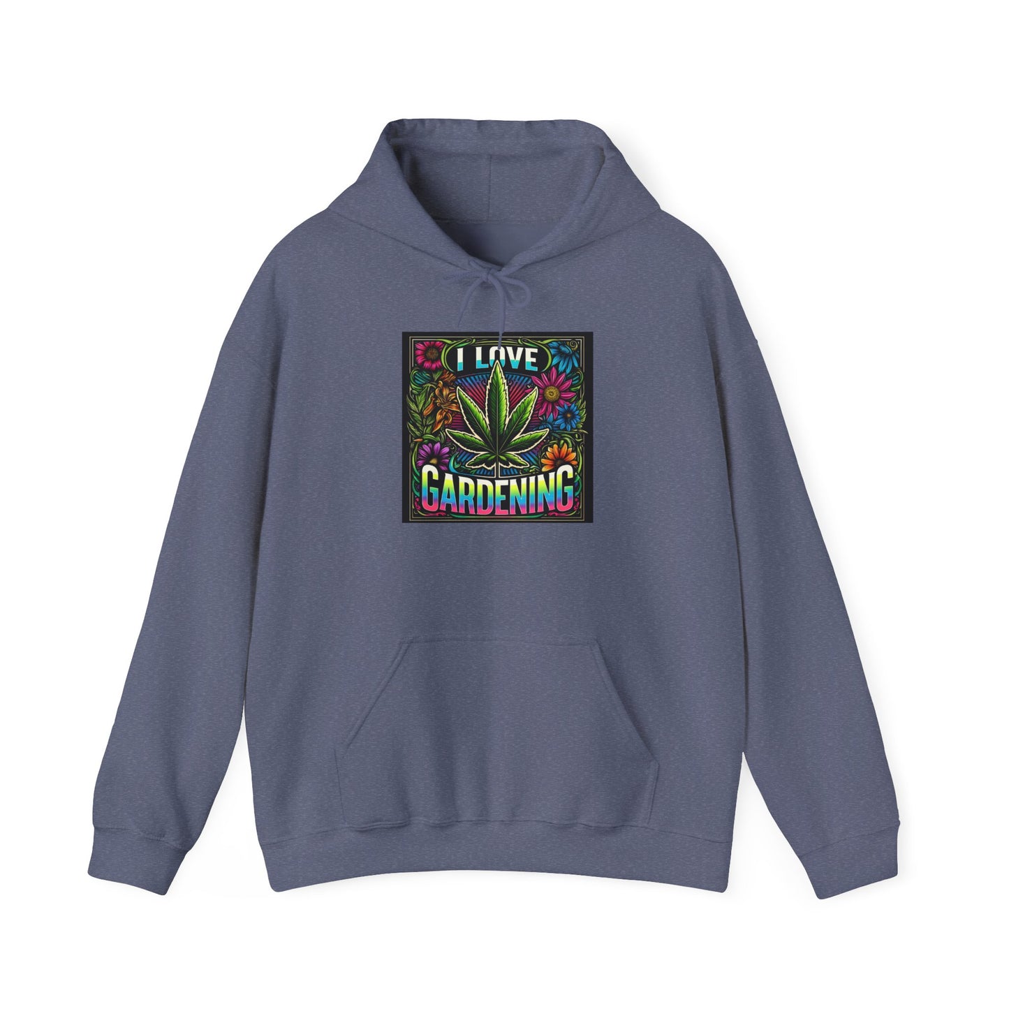 I Love Gardening Cannabis Hoodie – Colorful Weed Leaf Pullover