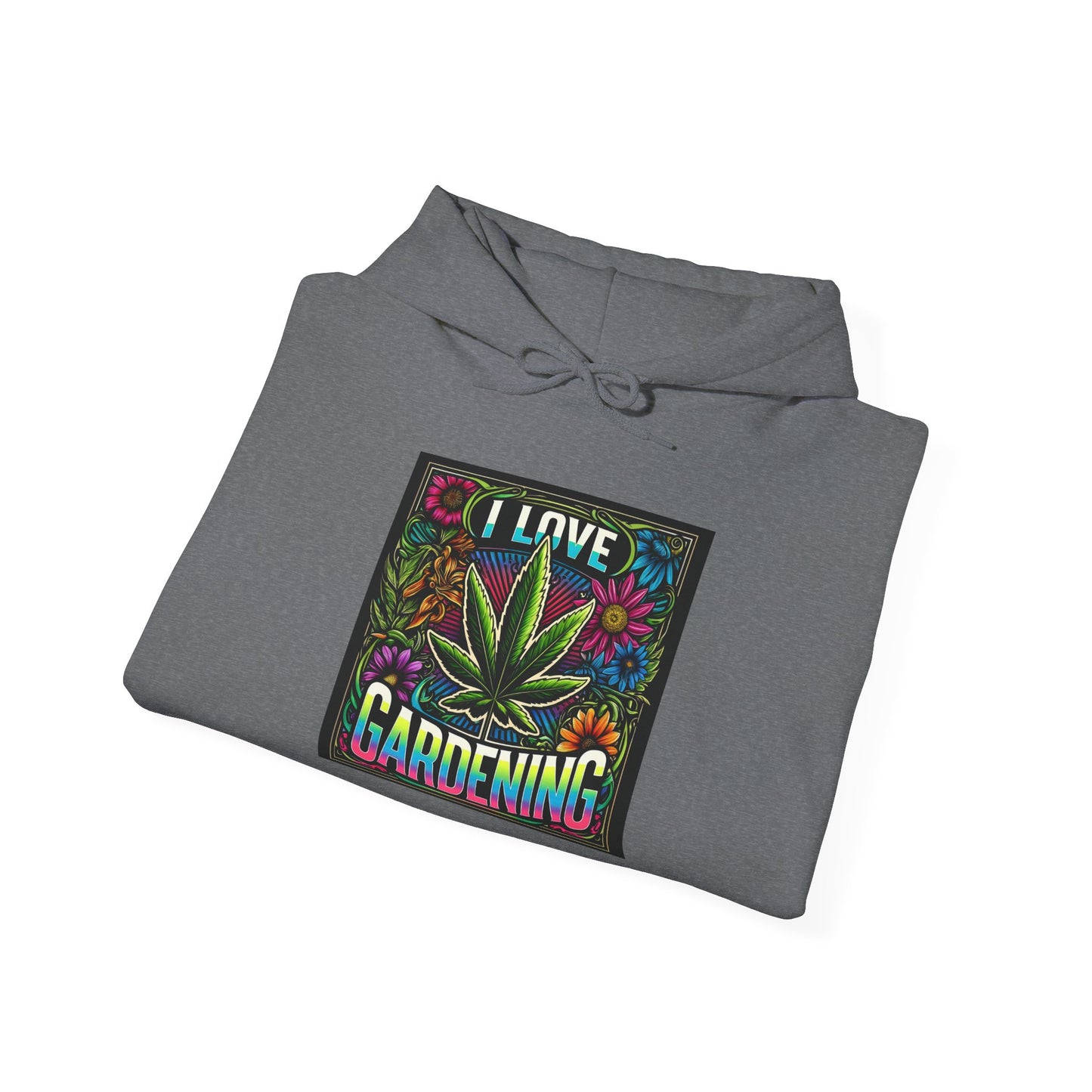 I Love Gardening Cannabis Hoodie – Colorful Weed Leaf Pullover