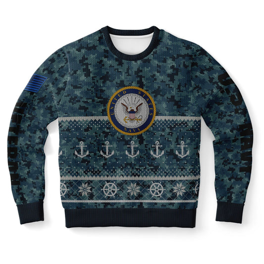 Navy Veteran Ugly Sweater Sweatshirt