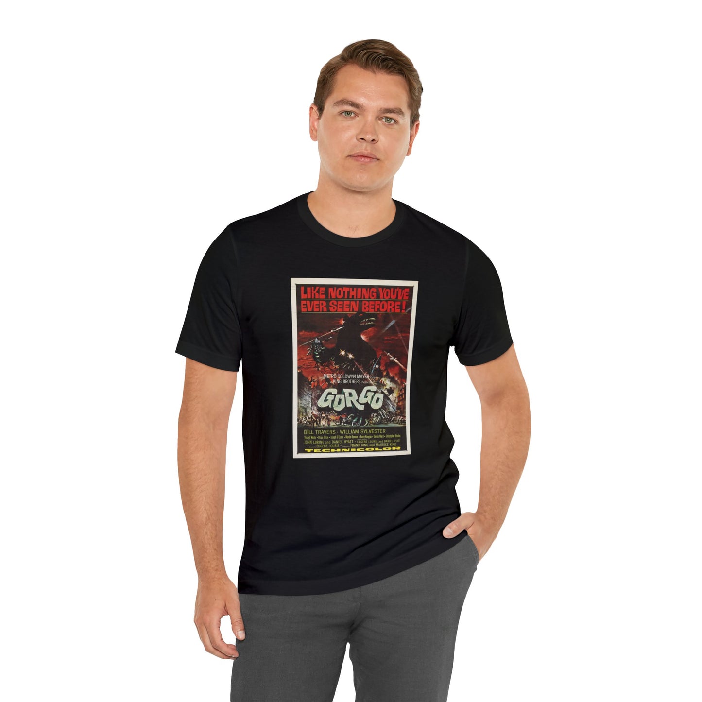 Vintage 'Gorgo' Movie Poster Men's T-Shirt - Retro Cinema Wear