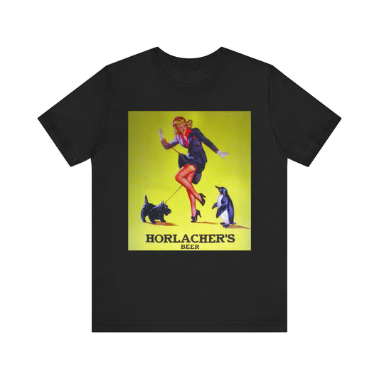 Vintage Horlacher's Beer Men's T-Shirt - Classic Brewery Ad