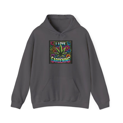 I Love Gardening Cannabis Hoodie – Colorful Weed Leaf Pullover