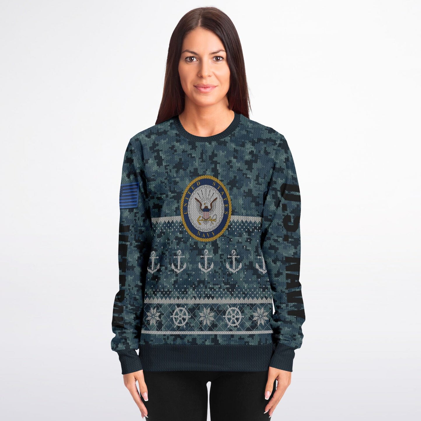 Navy Veteran Ugly Sweater Sweatshirt