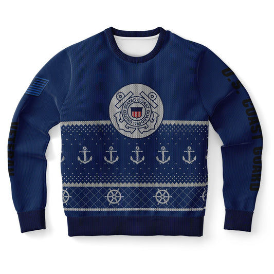 Coast Guard Veteran Ugly Sweater Sweatshirt